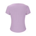 thumbnail image 4 of GigrtiJin Womens Short Sleeve U-Neck Tops Summer Ribbed Slim Basic Fashion T Shirt Solid Color Trendy Soft Blouse, 4 of 6