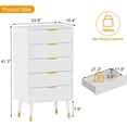 thumbnail image 2 of 5 Drawer Dresser for Bedroom, Modern Closet Dressers Chest of Drawers, Storage Dresser Chest Cabinet Organizer Unit, Small Fluted Nightstand for Bedroom, 2 of 6