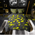 thumbnail image 1 of Erosebridal Stereoscopic Triangle Bedding Sets Twin Size,Gradien Geometric Comforter Sets with Sheets,Neon Decor,Reversible,7pcs, 1 of 5