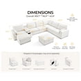 thumbnail image 3 of BEDEEP Canapé Sectionnel Modulaire de 169,7 Po avec Console et Station de Recharge, Canapé Nuage en Chenille en L avec Pouf de Rangement, Canapé Profond Convertible 8 Places avec Méridienne pour Salon, Blanc, 3 of 8
