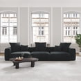 thumbnail image 3 of The Magic Home Canapé de Coin Convertible Modulable 3 Places en Velours Côtelé Noir,, 3 of 10