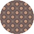 thumbnail image 1 of Ahgly Company Tapis Rond Lavable en Machine Intérieur Transitionnel Marron Café, 6 Pieds Rond, 1 of 7