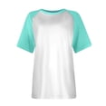thumbnail image 3 of Womens Summer Raglan T-Shirts Color Block Plus Size Baseball Tees Casual Short Sleeve Loose Pullover Mint Green, M, 3 of 5