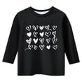 thumbnail image 4 of PMVFHDE Combinaisons Filles Hauts T-Shirt Fille T-Shirts Filles T-Shirts pour Fille T-Shirts Graphiques T-Shirts pour Fille Graphique T-Shirts de la Saint-Valentin pour Filles Imprimé Col Rond Fonctionnel Manches 3/4 T Noir,11-12 Ans, 4 of 4