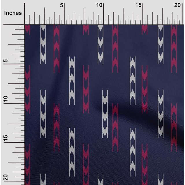 oneOone Polyester Lycra Fabric Arrow Sign Kasuri Print Fabric BTY 56 Inch Wide