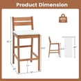 thumbnail image 3 of Costway Tabourets de Bar d'Extérieur en Bois, Ensemble de 2, Chaises de Bar Hauteur Eucalyptus, Siège Coussiné, 3 of 5