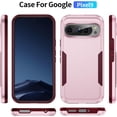 thumbnail image 2 of KOMI for Google Pixel 9 Case, [Shockproof] Military Grade Proof Protection [Fall Prevention] [Anti Fingerprint ] Rugged Protective Phone Case Cover for Google Pixel, Pink+Hot Pink, 2 of 5