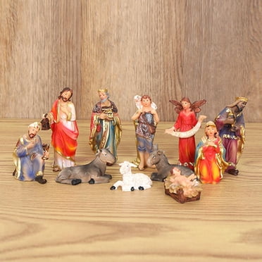 11Pcs Christmas Figurine Set. 3" Tabletop Nativity Scene kids little people Ornament Xmas Decor