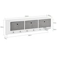 thumbnail image 3 of SoBuy FRG282-W, Wall Coat Rack Wall Shelf Wall Storage Cabinet Unit with 3 Baskets 5 Hooks, 3 of 7