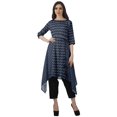 thumbnail image 1 of Moomaya Printed Traditional Clothing Womens Asymmetric Kurti Kurta With Pant Set, 1 of 6