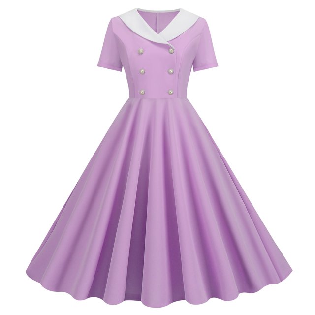 B91xZ Robes pour Femmes Manches Courtes Robes Décontractées Manches Courtes Mini Robe Col en V Nœud devant Robes d'Été Fluides, Violet TTG