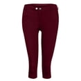 thumbnail image 3 of Timegard Capri Pants for Women Low Waisted Button Skinny Solid Color Leggings Work Pants with Pockets, 3 of 6