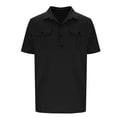 thumbnail image 4 of EOYWHK Big and Tall Linen Shirts for Men Button Up Golf shirts Short Sleeve Collared Business Blouses, 4 of 5