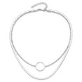 thumbnail image 3 of Diamond2Deal Collier en Argent Sterling 925 Rhodié 2 Brins avec ext. 2 Po pour Femmes 18 Pouces, 3 of 6