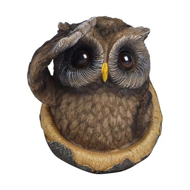 MesaSe Tree Owl Statue Resin Owl Decoration Garden Ornament Owl Tree Mount For Easter Holloween Yard Garden Lawn
