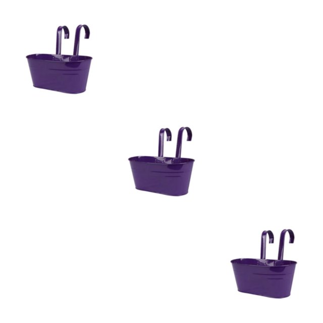 Goriertaly Practical And Durable Detachable For Balcony Planters Railing Hanging Multipurpose Fence Planters Purple 3Set