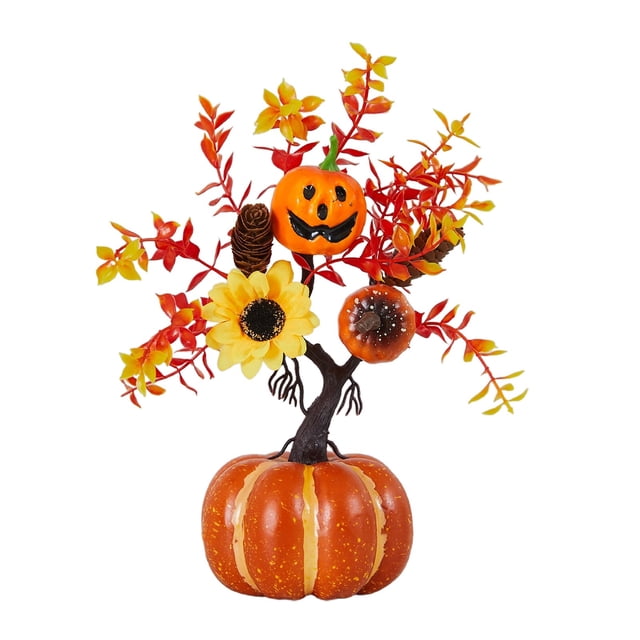 Modern Home Decor, Halloween Simulation Pumpkin Tree Decoration Autumns Thanksgiving Halloween Home Decorations Dining Table Living Room Flower Ornaments