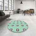 thumbnail image 4 of Ahgly Company Tapis d'Intérieur Lavable en Machine Carré Vert, 8 Pieds Carré, 4 of 7