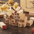 thumbnail image 2 of Wooden Alphabet Stamps Regular Script Quick Dry Wood Wooden Alphabet Letter Number Symbols Stamps for Handbook, 2 of 7