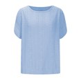 thumbnail image 4 of Plebaso T-Shirts à Épaules Dénudées pour Femmes Manches Courtes Col Rond Blouses Tuniques Décontractées Ajourées, 4 of 6