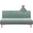 thumbnail image 1 of Armless Futon Cover Stretch Sofa Bed Slipcover Protector Elastic Feature Rich Textured High Spandex Small Checks Jacquard Fabric Futon Cover, Machine Washable, 1 of 7