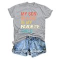 thumbnail image 4 of JIRNDf Hauts pour Femmes Été T-Shirts Tendance Manches Courtes Col Rond Ample Confortable Doux Décontracté Basique Mignon T-Shirts Graphiques pour Femmes Chemises Gris G, 4 of 5