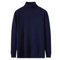 thumbnail image 4 of Pull Tricoté à Manches Longues Col Montant Couleur Unie Mode Décontractée pour Hommes, 4 of 8