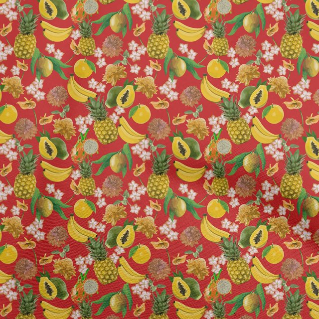 oneOone Rayon Red Fabric Tropical Fabric For Sewing Printed Craft Fabric By The Yard 56 Inch Wide