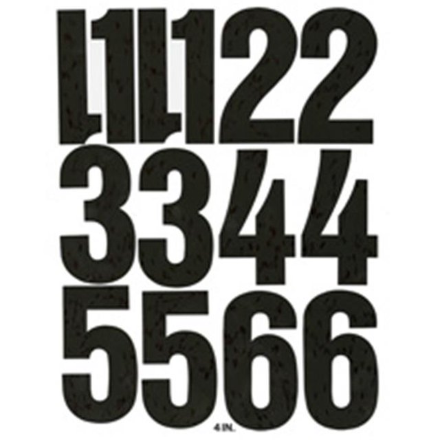 Chartpak Vinyl Numbers, Adhesive, 21 Numbers, 6 in., Black
