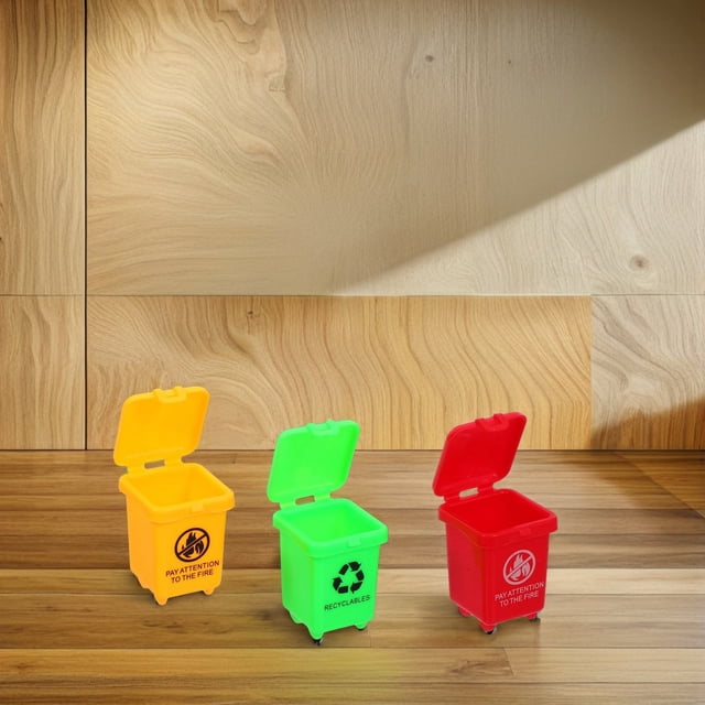 Mobutofu 20PCS Mini Recycling Bin in Assorted Color for Children Storage Bin at Home Use