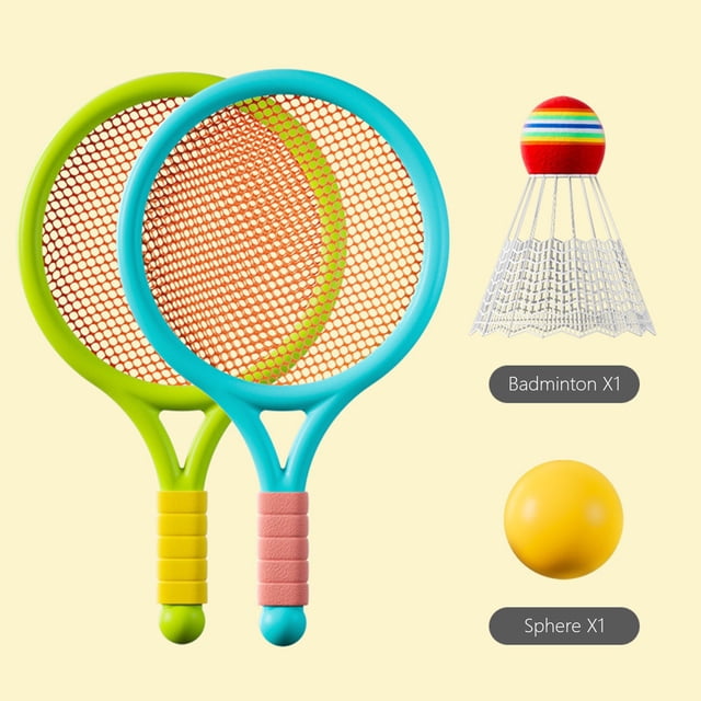 Dvkptbk Plastical Badminton Children Badminton Racket Set Double Tennis Rackets Parent Child Interactive Indoor Outdoor Elementary School Students Sports Toy Gift Education
