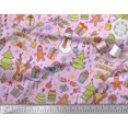 thumbnail image 2 of Soimoi Moss Georgette Fabric Gift Box,Snowman & Tree Christmas Print Sewing Fabric Yard 42 Inch Wide, 2 of 3