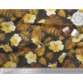 thumbnail image 2 of Soimoi Rayon Crepe Fabric Floral & Leaves Tropical Decor Fabric Printed Yard 46 Inch Wide, 2 of 3