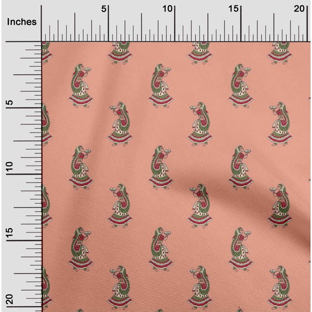 oneOone Tissu en Coton pour Femmes Imprimé Bloc 56 Pouces de Large