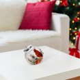 thumbnail image 2 of Led Crackled Glass Ornament Decor (Cardinal On Giftbox), 2 of 3