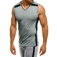 thumbnail image 4 of Styesk Tank Tops Men Fashionable Men's Spliced Solid Color Sports And Casual Round Neck Top, 4 of 7