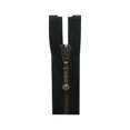 thumbnail image 1 of COSTUMAKERS One-Way Separating Zipper #5 Antique Brass Metal Teeth 65 cm (25.6 in) Black, tab pull, 1 of 4