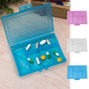 Wzzjkit Pill Organizer, Weekly Pill Organizer Pill Box, 6 Compartments Medicine Pill Organizer Travel, Pill Case for Big Vitamin Supplements Fish Oil