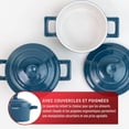 thumbnail image 3 of T-Fal Ceramic 2 Pc Mini-Cocotte set with lids, blue, 3 of 9