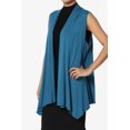 thumbnail image 3 of TheMogan Women's Long Vests Sleeveless Draped Lightweight Open Front Cardigan, 3 of 7