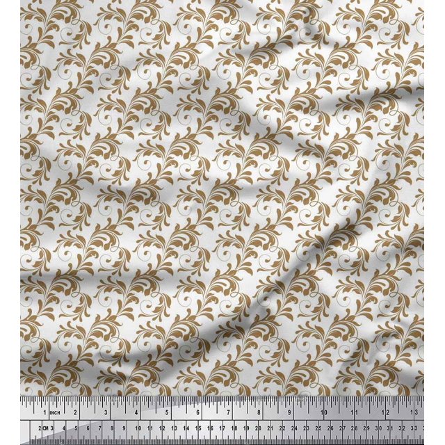 Soimoi Tissu Crêpe en polyester, Tissu à Imprimé Abstrait Tourbillonnant, au Mètre, 42 Pouces de Large