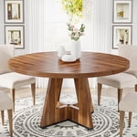 Tribesigns Rustic Farmhouse Round Dining Table for 4-6