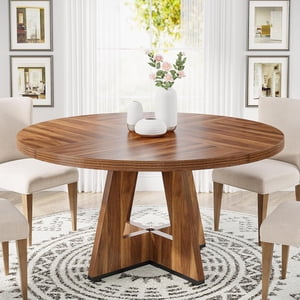 Tribesigns Rustic Farmhouse Round Dining Table for 4-6