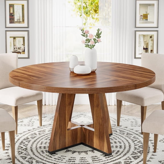 Tribesigns Rustic Farmhouse Round Dining Table for 4-6