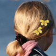 thumbnail image 3 of 2 Pcs Pinces à Cheveux Papillon Cheveux Bouclés Accessoires de Coiffure Mignons Satin Jaune, 3 of 9