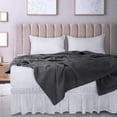 thumbnail image 4 of EIGTHTAIL Ruffled Grey King Size Bed Skirt  Dust Ruffle for King Bed with 15” Drop  Soft and Solid Microfiber  Classic Style  California King  Silver Gray Bedskirts, 4 of 6