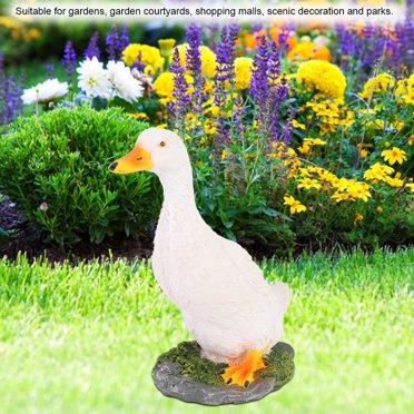 Fosa Garden Decoration,Animal Ornament,Outdoor Simulation White Duck Statue Landscape Sculpture Courtyard Garden Decoration