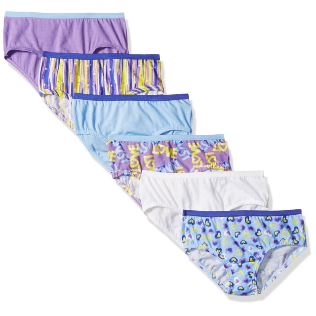 Fruit of the Loom Girls' Big 6pk Assorted Low Rise Brief, 14