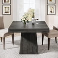 thumbnail image 1 of Tribesigns Square Dining Table for 4, 31.5-Inch Kitchen Table Small Dinner Table with Sturdy Pedestal Base, Farmhouse Dining Room Table for Home Dining Room, Living Room, Kitchen, Gray, 1 of 9