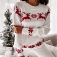 thumbnail image 2 of IROINID Pull-Over en Tricot à Encolure Ronde pour Femmes Pull de Noël Décontracté à Manches Longues, 2 of 6